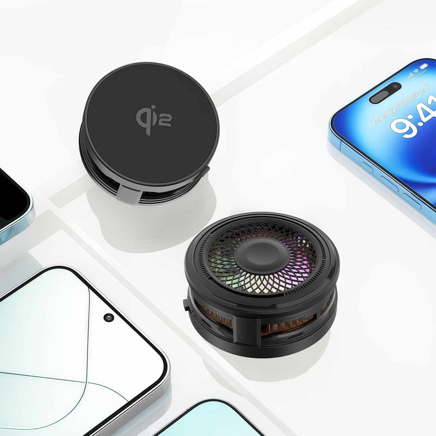 NEOSHD | Qi2 Ice-Core Fast Wireless Charger & Active Cooler